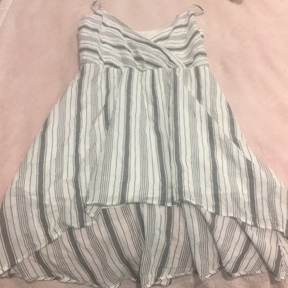 Striped High-Low Dress